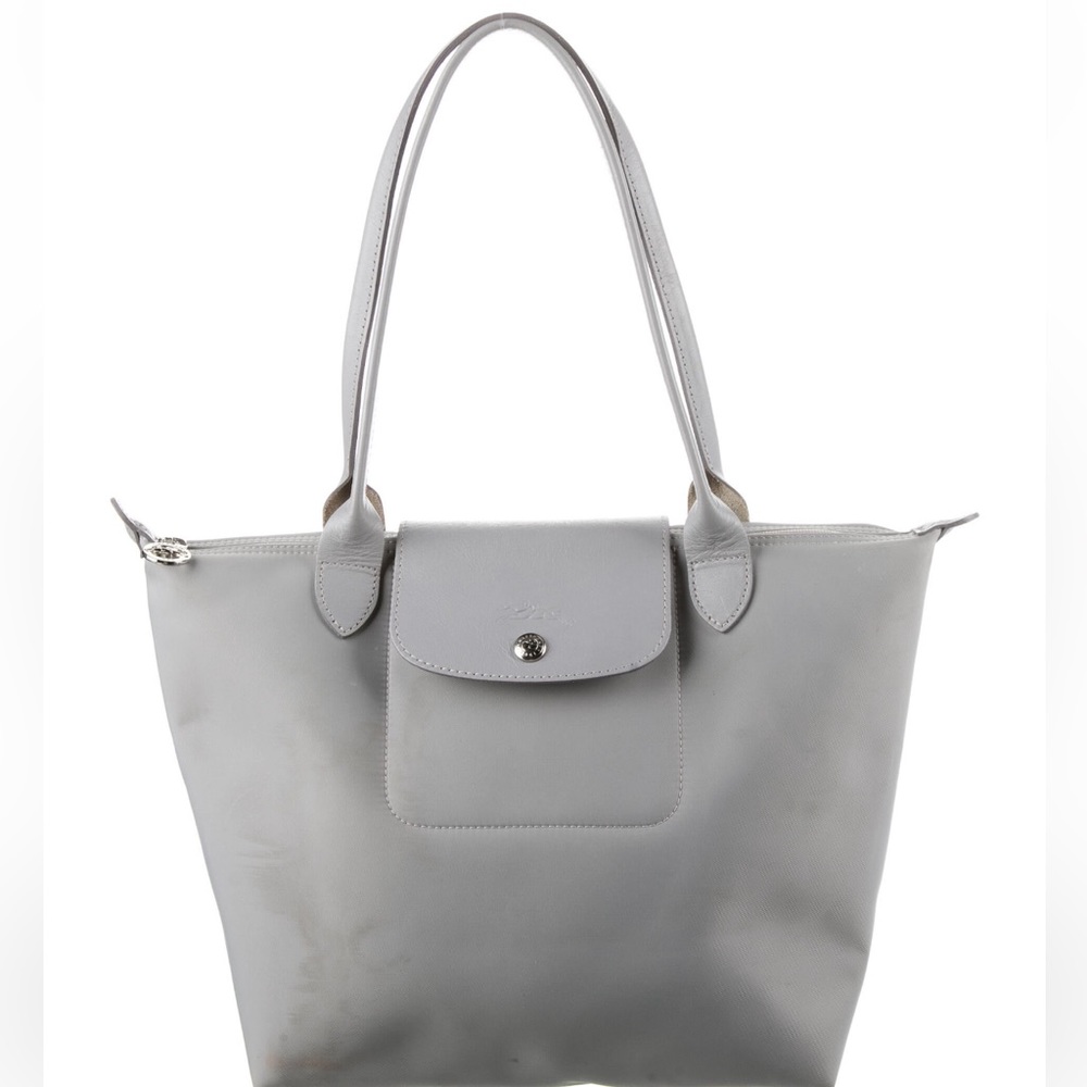 Longchamp Modele Depose Le Pliage Gray Silver Shopping Tote